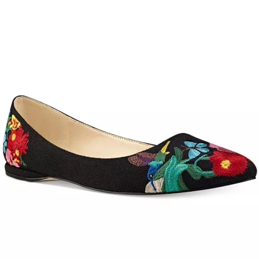 Nine West Embroidered Speakup Ballet Flats Size 7.5 - Picture 2 of 12
